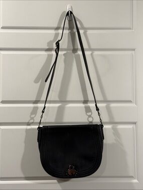 Longchamp Calvacade leather bag Longchamp  Saddle Crossbody Bag - Black